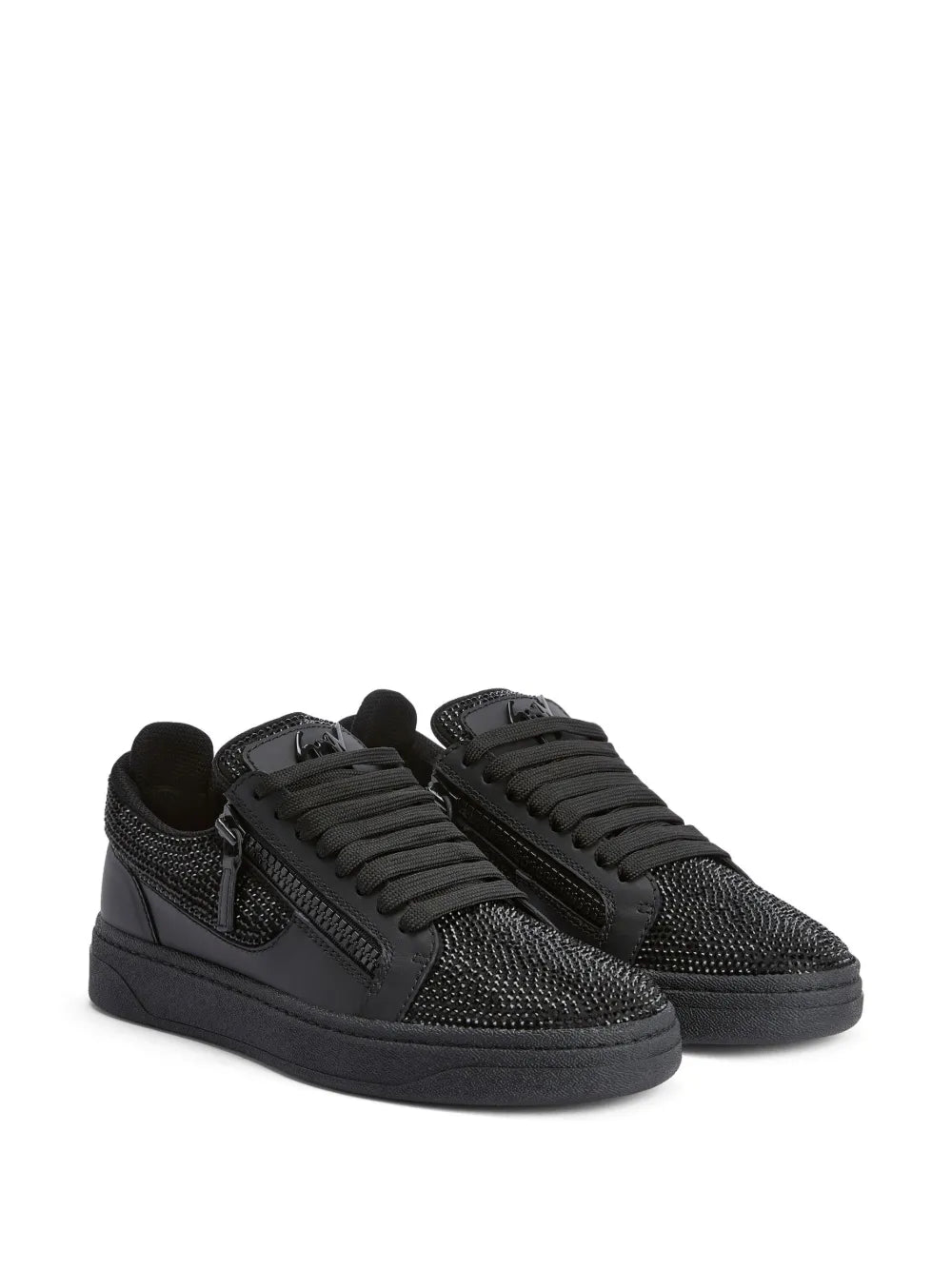 Giuseppe Zanotti Gz 94 Crystal-Embellished Double-Zip Low-Top Sneakers