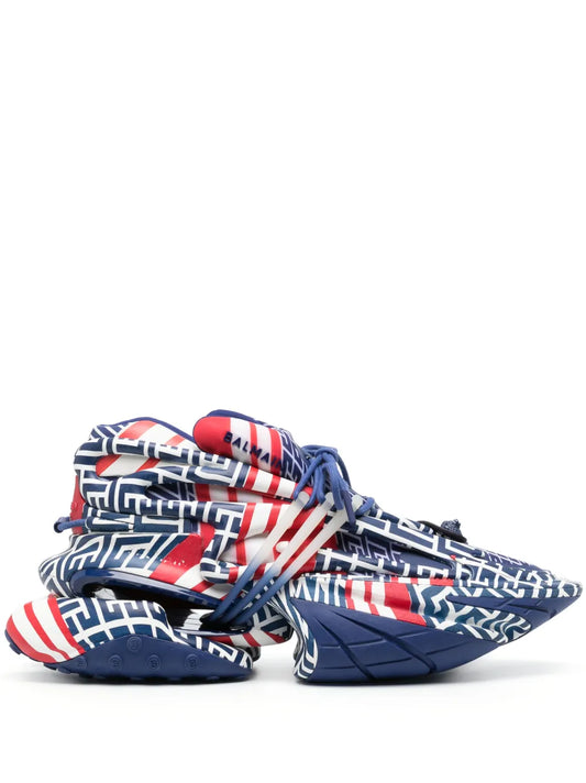 Balmain Unicorn Monogram Low-Top Sneakers