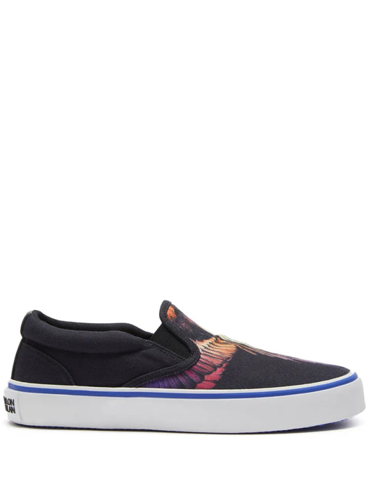 County Of Milan Wings-Motif Slip-On Sneakers