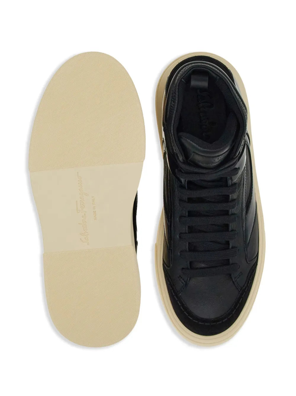 Ferragamo Logo-Debossed Hi-Top Sneakers