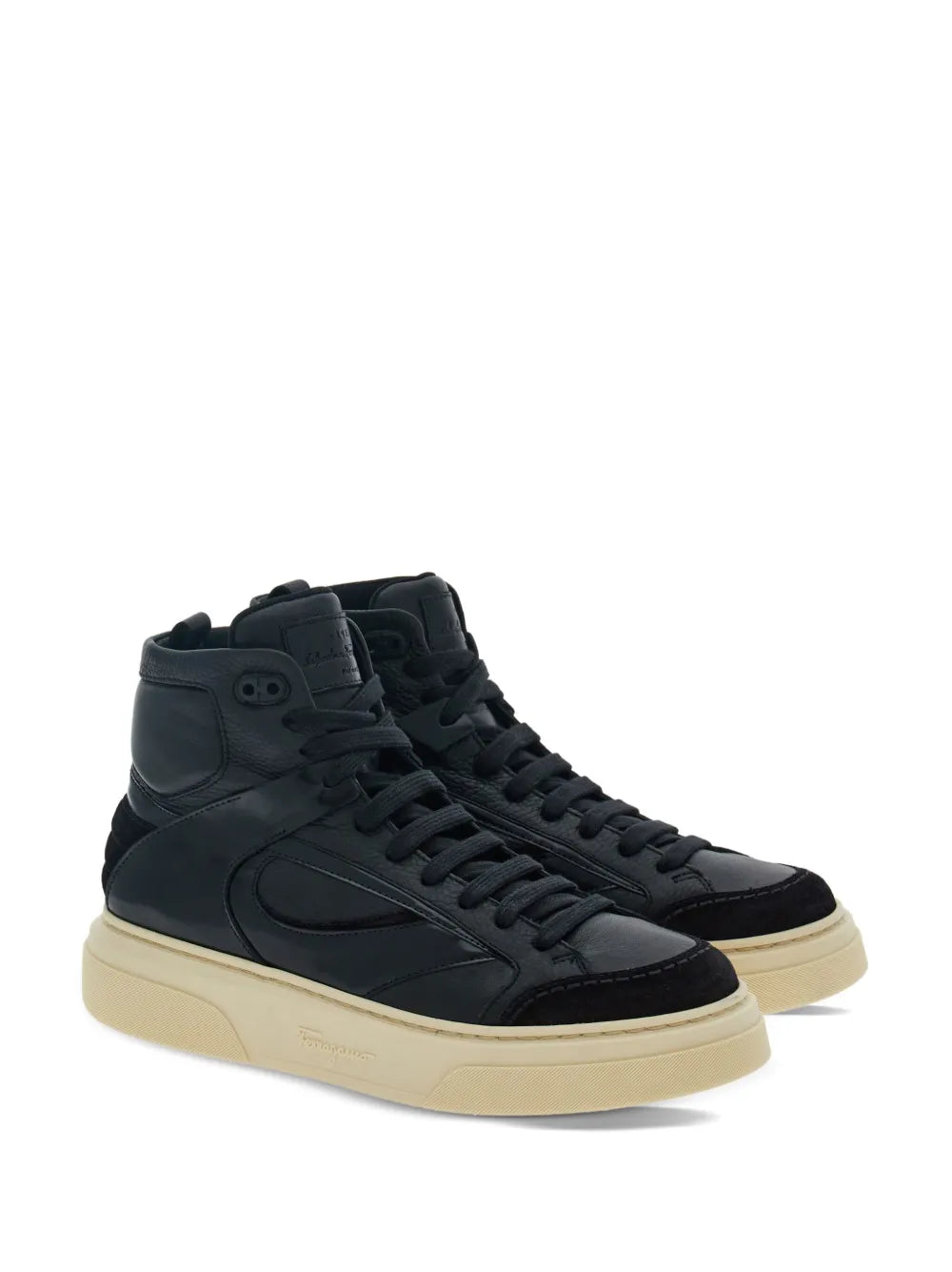 Ferragamo Logo-Debossed Hi-Top Sneakers