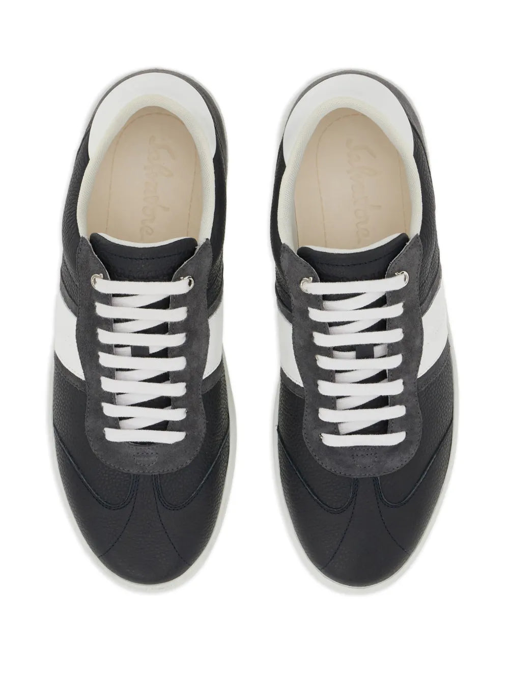 Ferragamo Logo-Embossed Leather Sneakers