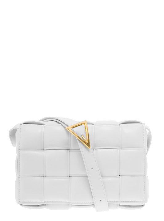 Bottega Veneta Women Bottega Veneta Woman Padded Cassette White Leather Crossbody Bag