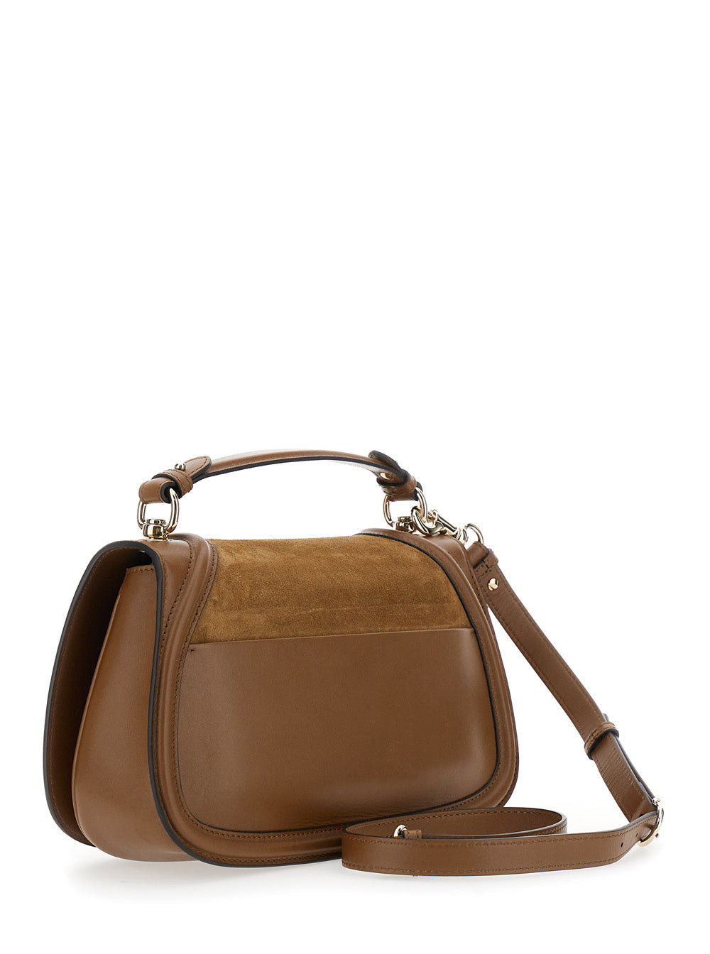 Gucci Women 'Blondie' Brown Handbag With Gg Logo Plaque On The Front In Suede Woman