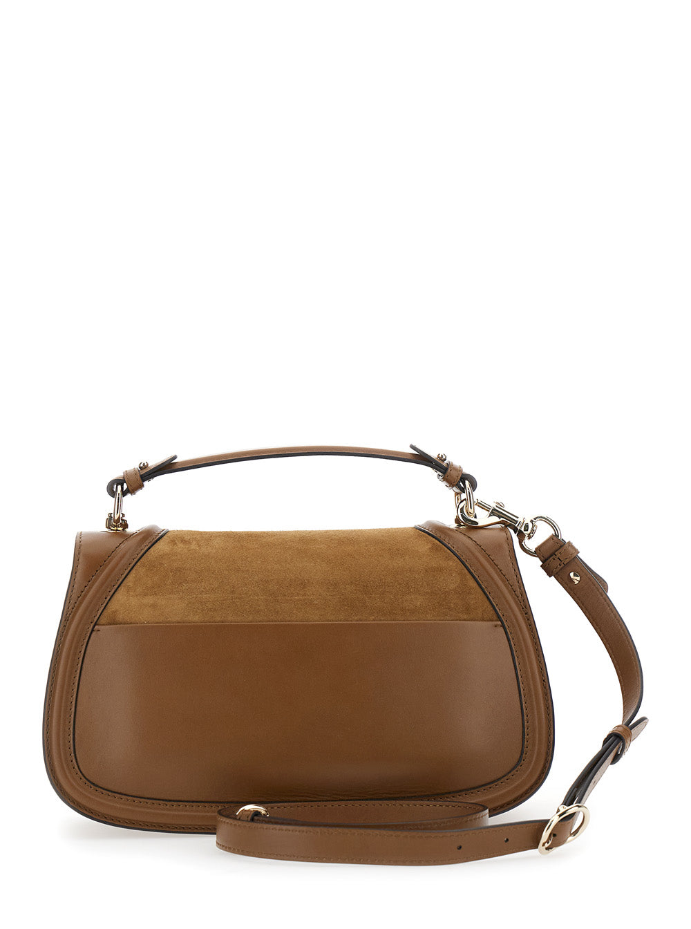 Gucci Women 'Blondie' Brown Handbag With Gg Logo Plaque On The Front In Suede Woman
