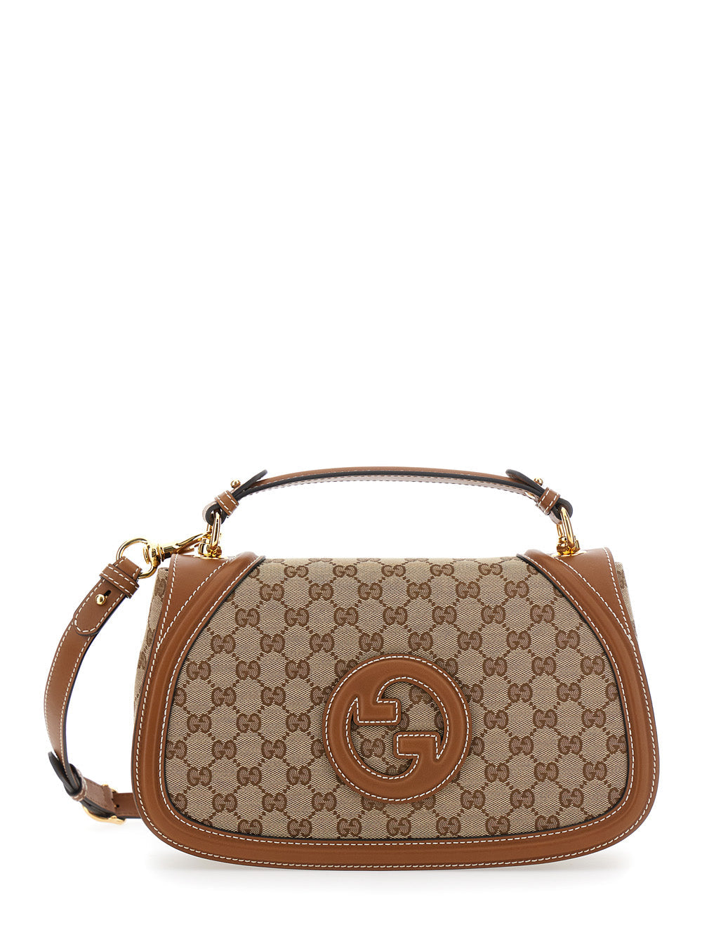 Gucci Women 'Blondie' Beige Handbag With Removable Shoulder Strap And Logo Embroidery On The Front In Gg Canvas Woman