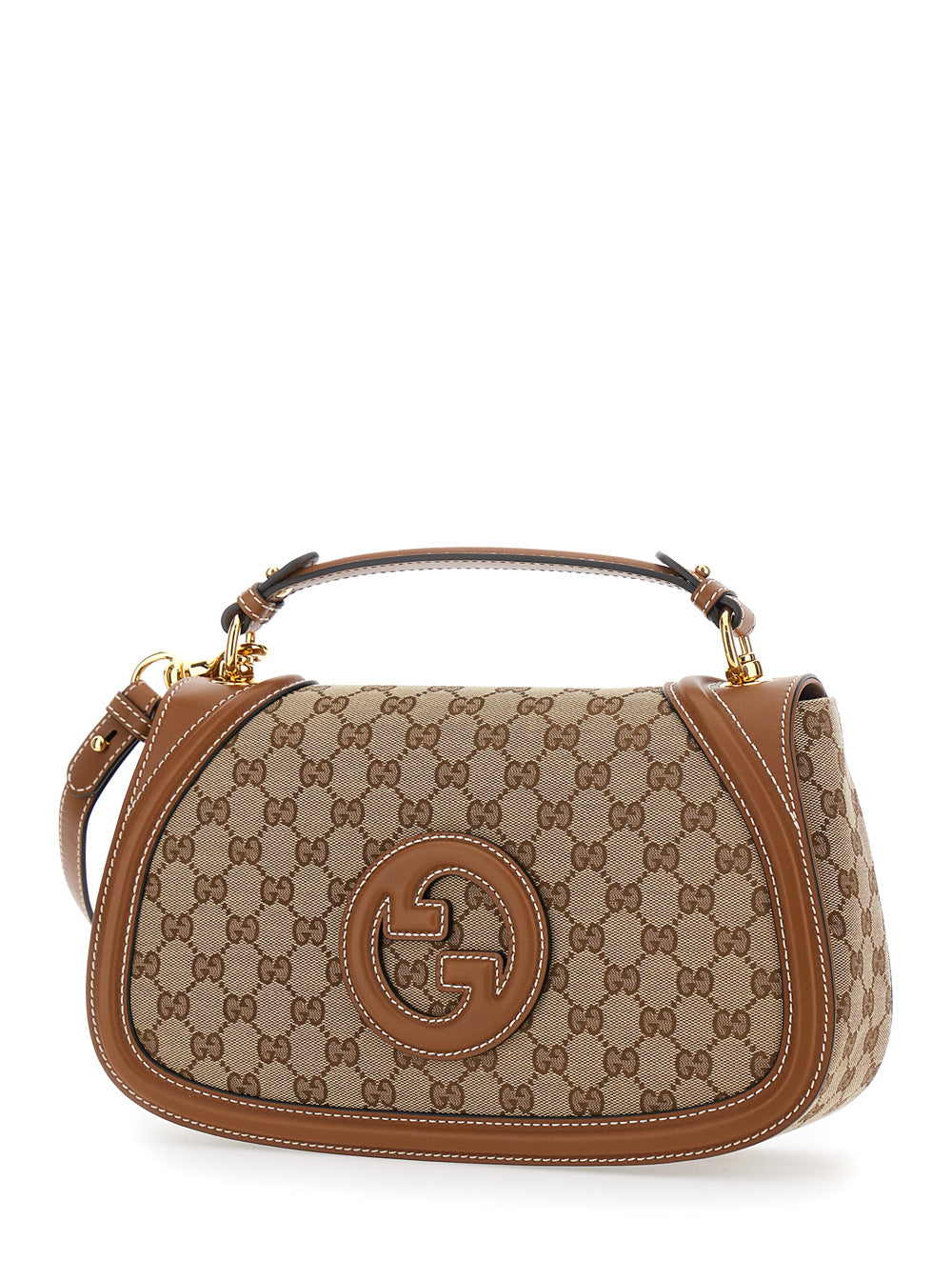 Gucci Women 'Blondie' Beige Handbag With Removable Shoulder Strap And Logo Embroidery On The Front In Gg Canvas Woman