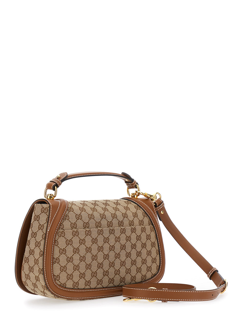 Gucci Women 'Blondie' Beige Handbag With Removable Shoulder Strap And Logo Embroidery On The Front In Gg Canvas Woman