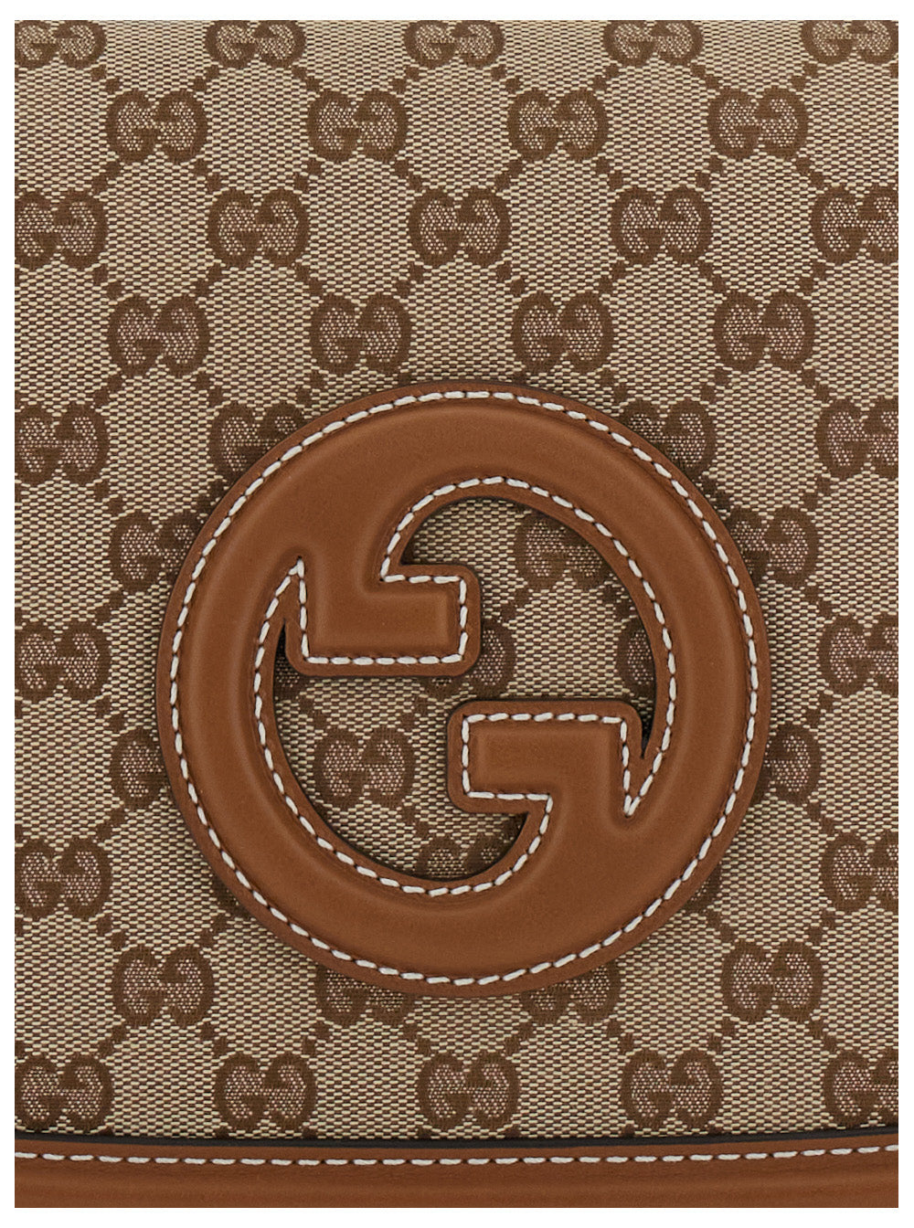 Gucci Women 'Blondie' Beige Handbag With Removable Shoulder Strap And Logo Embroidery On The Front In Gg Canvas Woman
