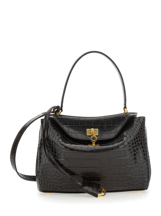 Balenciaga Women 'Rodeo' Brown Small Handbag With Detachable Key Holder In Leather Woman