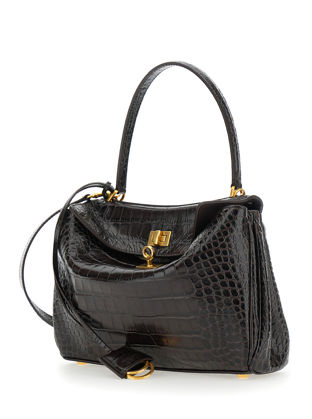 Balenciaga Women 'Rodeo' Brown Small Handbag With Detachable Key Holder In Leather Woman