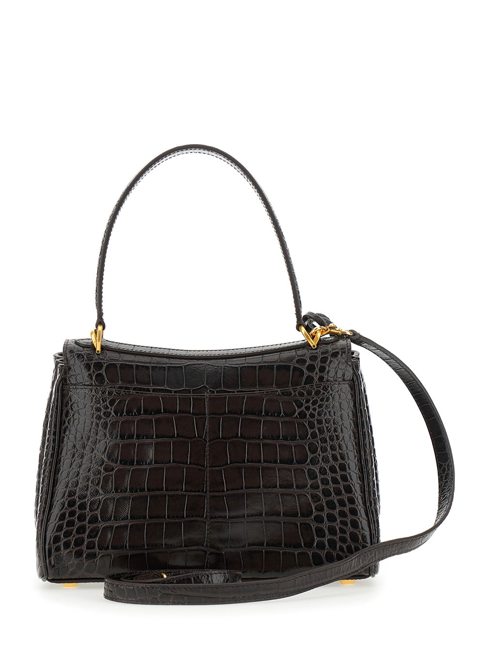 Balenciaga Women 'Rodeo' Brown Small Handbag With Detachable Key Holder In Leather Woman
