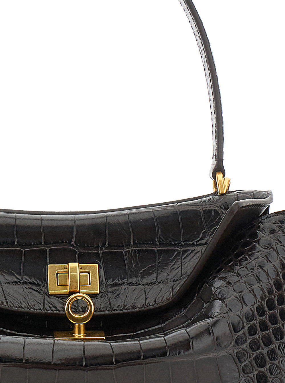 Balenciaga Women 'Rodeo' Brown Small Handbag With Detachable Key Holder In Leather Woman