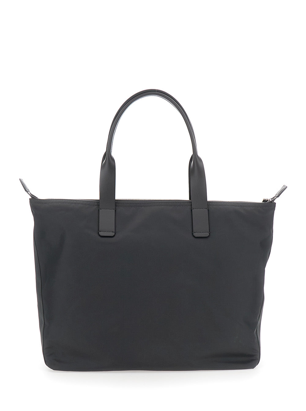 Dolce & Gabbana Men Grey Tote Bag With Two Top Handles And Logo Plaque On The Front In Tech Fabric Man