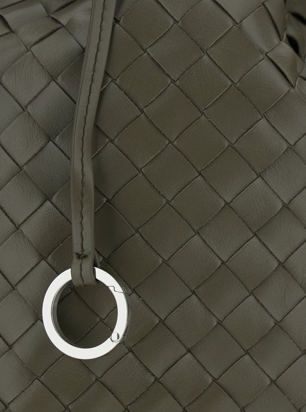 Bottega Veneta Men Green Shoulder Bag With Drawstring Closure And Intrecciato Motif In Leather Man