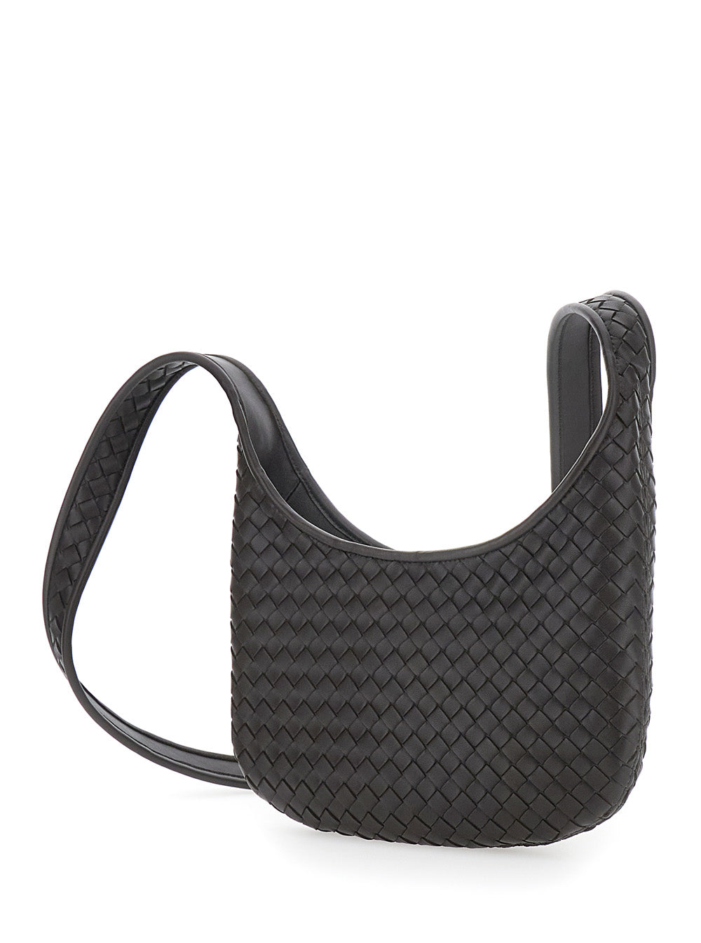 Bottega Veneta Men 'Veneto' Brown Shoulder Bag With Fixed Shoulder Strap And All-Over Intrecciato Motif In Leather Man