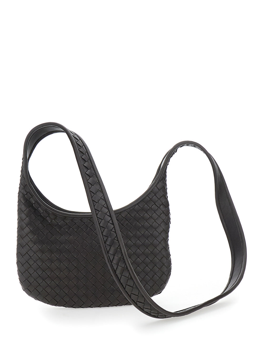 Bottega Veneta Men 'Veneto' Brown Shoulder Bag With Fixed Shoulder Strap And All-Over Intrecciato Motif In Leather Man