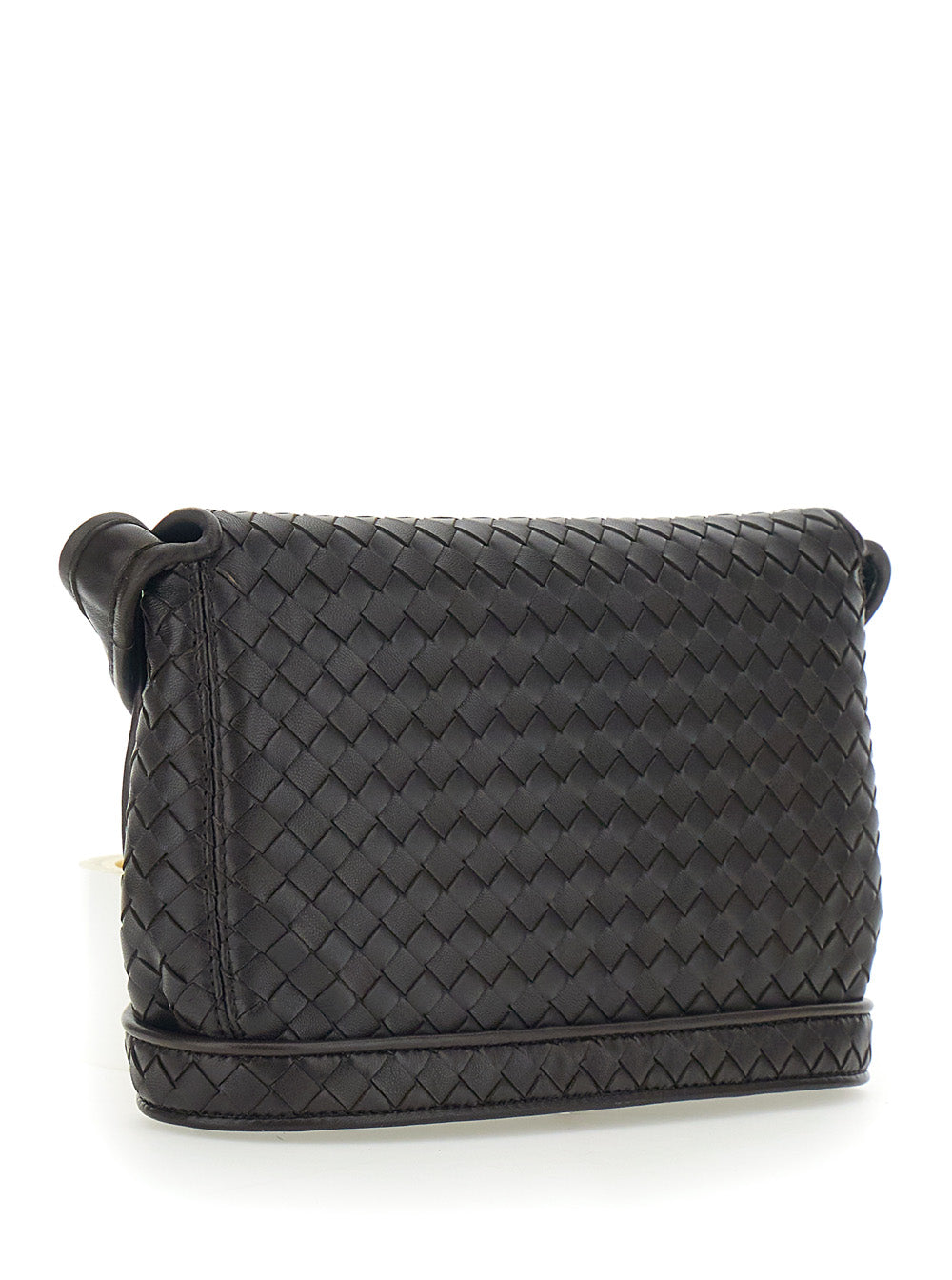 Bottega Veneta Men Brown Crossbody Bag With Flap Closure And Intreccio Design In Leather Man