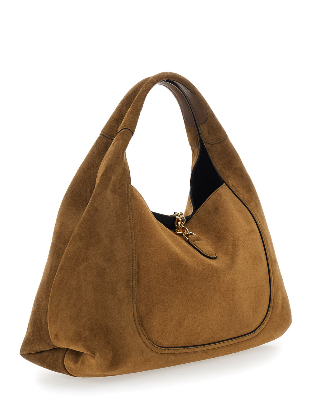 Gucci Women Brown Shoulder Bag With Horsebit Closure In Suede Woman