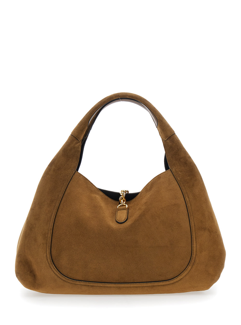 Gucci Women Brown Shoulder Bag With Horsebit Closure In Suede Woman