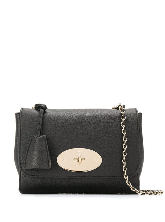 Mulberry Women 'Lilly' Black Shoulder Bag With Twist Lock Closure In Leather Woman
