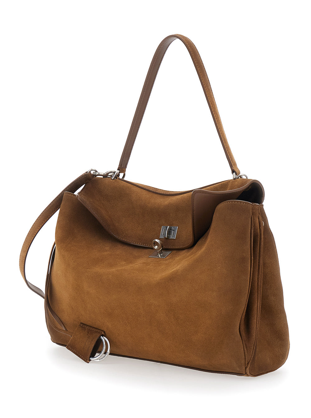 Balenciaga Women 'Rodeo Medium' Beige Shoulder Bag With Removable Shoulder Strap In Suede Woman