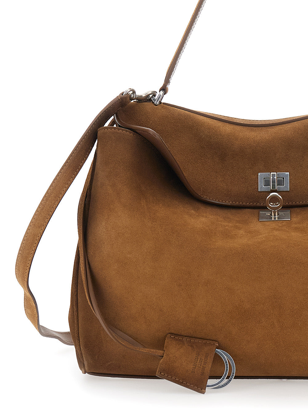 Balenciaga Women 'Rodeo Medium' Beige Shoulder Bag With Removable Shoulder Strap In Suede Woman