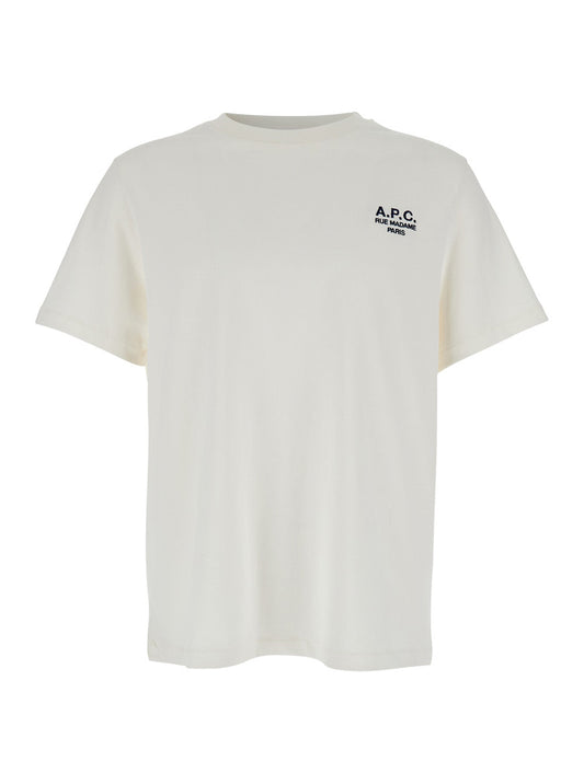 A.P.C. Women White Crewneck T-Shirt With Logo Embroidered On The Front In Cotton Woman