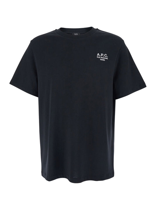 A.P.C. Women Black Crewneck T-Shirt With Logo Embroidered On The Front In Cotton Woman