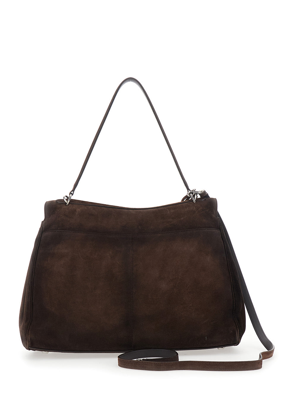 Balenciaga Men 'Rodeo' Brown Large Shoulder Bag With Removable Shoulder Strap In Suede Man