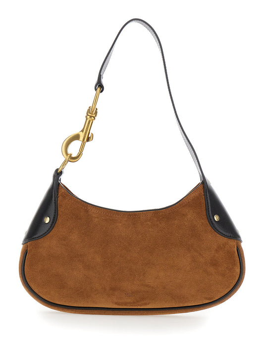 Mulberry Women 'Hackney' Brown Shoulder Bag With Logo Imprinted On The Front In Suede Woman