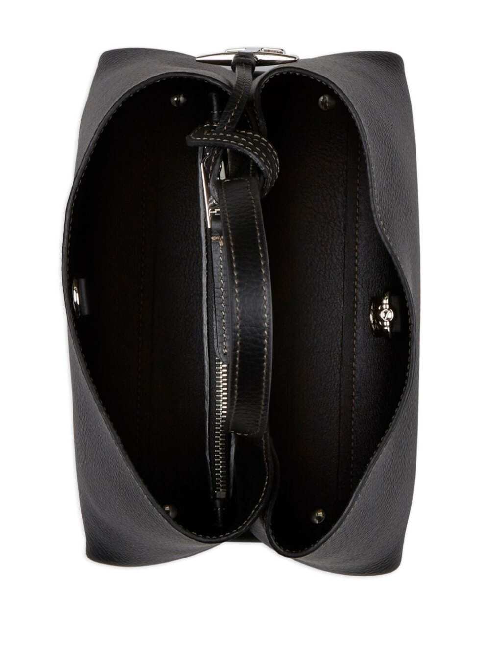 Tod's Women Micro Black Handbag With Embossed Logo And T Timeless Pendant In Grain Leather Woman