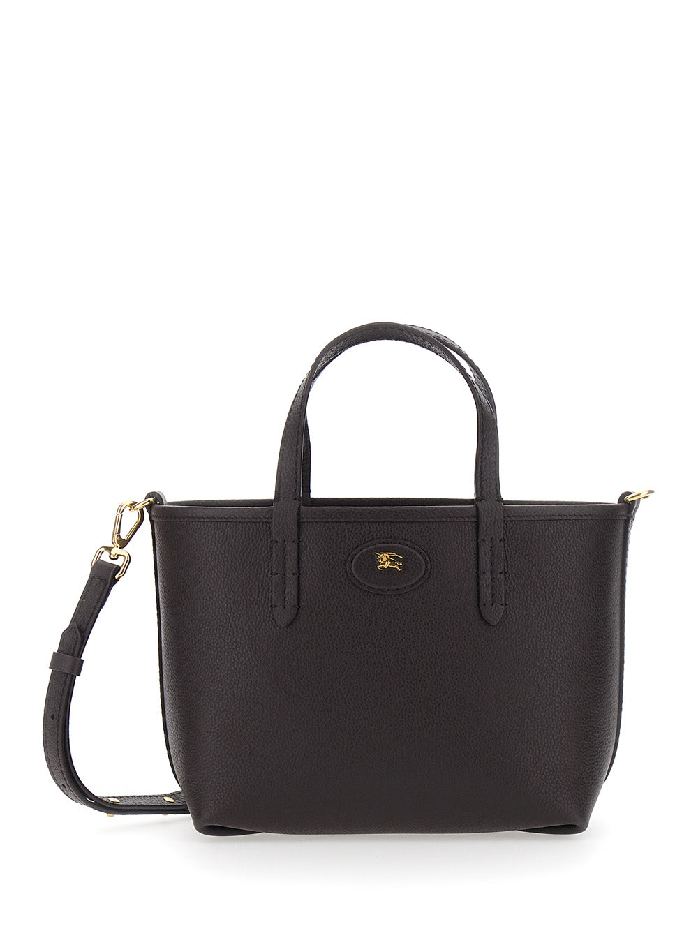 Burberry Women Brown Reversible Tote Bag With Adjustable And Removable Shoulder Strap And Ekd Patch On The Front In Leather Woman