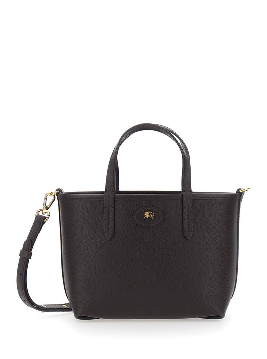 Burberry Women Brown Reversible Tote Bag With Adjustable And Removable Shoulder Strap And Ekd Patch On The Front In Leather Woman