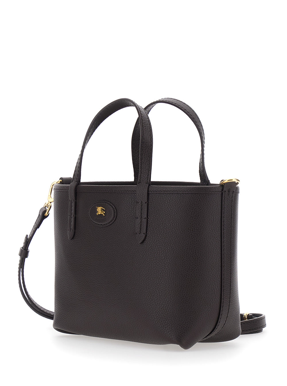 Burberry Women Brown Reversible Tote Bag With Adjustable And Removable Shoulder Strap And Ekd Patch On The Front In Leather Woman