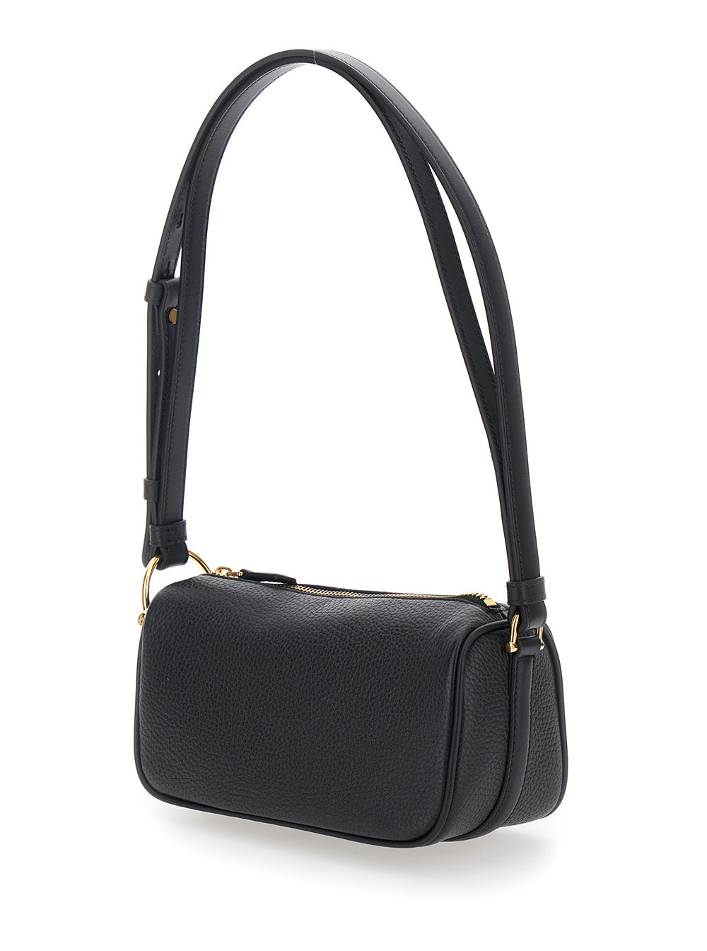 Gucci Women 'Half Horsebit' Black Mini Bag With Half Horsebit Detail And Adjustable And Removable Shoulder Strap In Grained Leather Woman