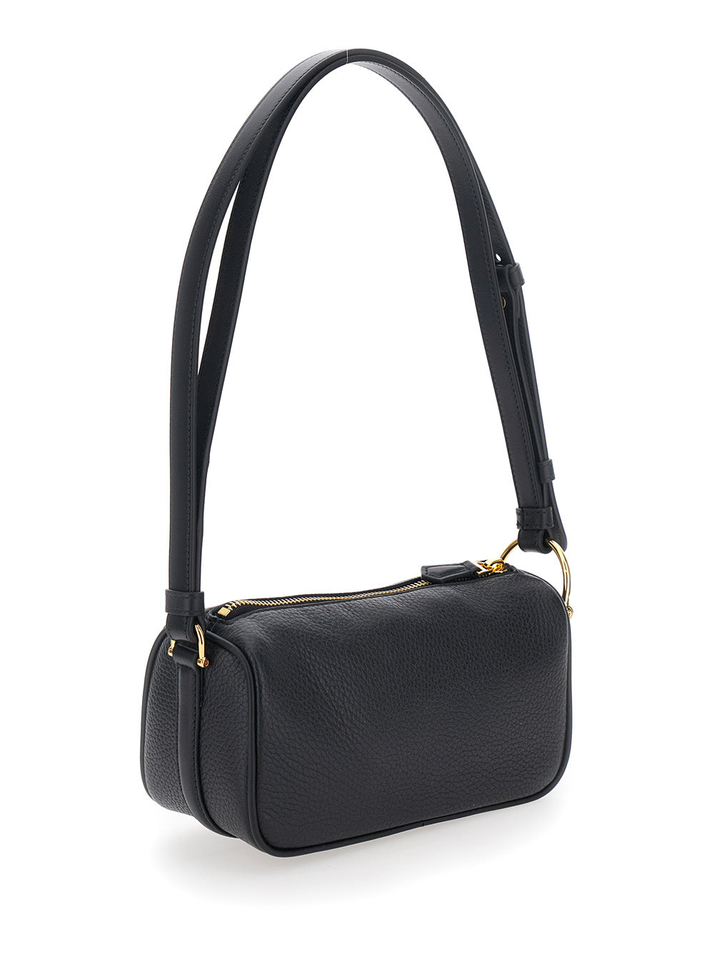 Gucci Women 'Half Horsebit' Black Mini Bag With Half Horsebit Detail And Adjustable And Removable Shoulder Strap In Grained Leather Woman