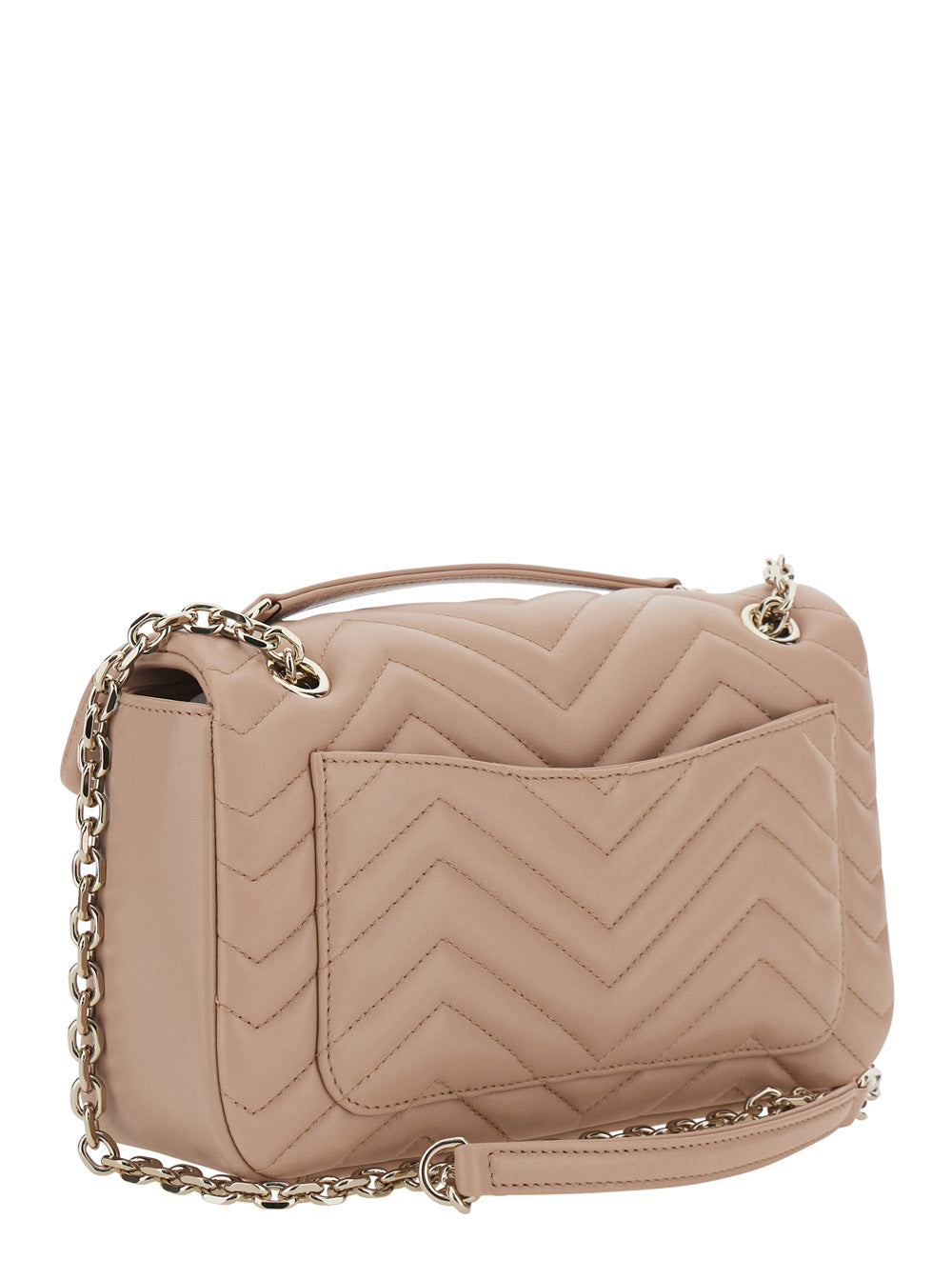 Gucci Women 'Gg Marmont' Pink Crossbody Bag With Chain-Link Sliding Shoulder Strap And Gg Plaque On The Front In Leather Woman