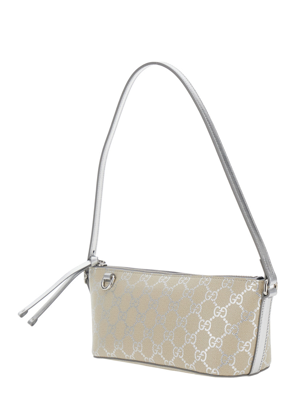 Gucci Women 'Emblem' Metallic Mnii Bag With Adjustable Shoulder Strap And Padlock Detail On The Front In Gg Canvas Woman