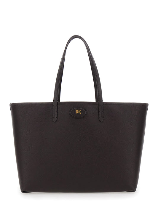 Burberry Women Brown Reversible Tote Bag With Ekd Patch On The Front In Leather Woman
