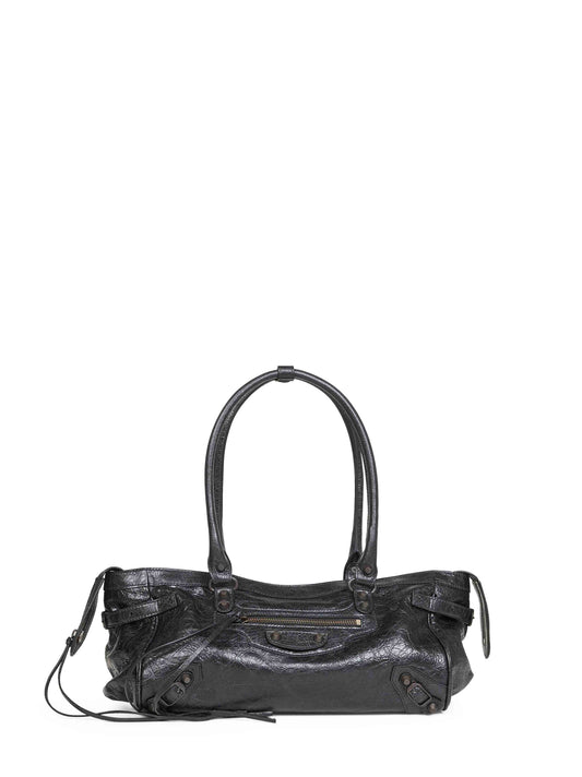 Balenciaga Women Black Le City East-West Shoulder Bag