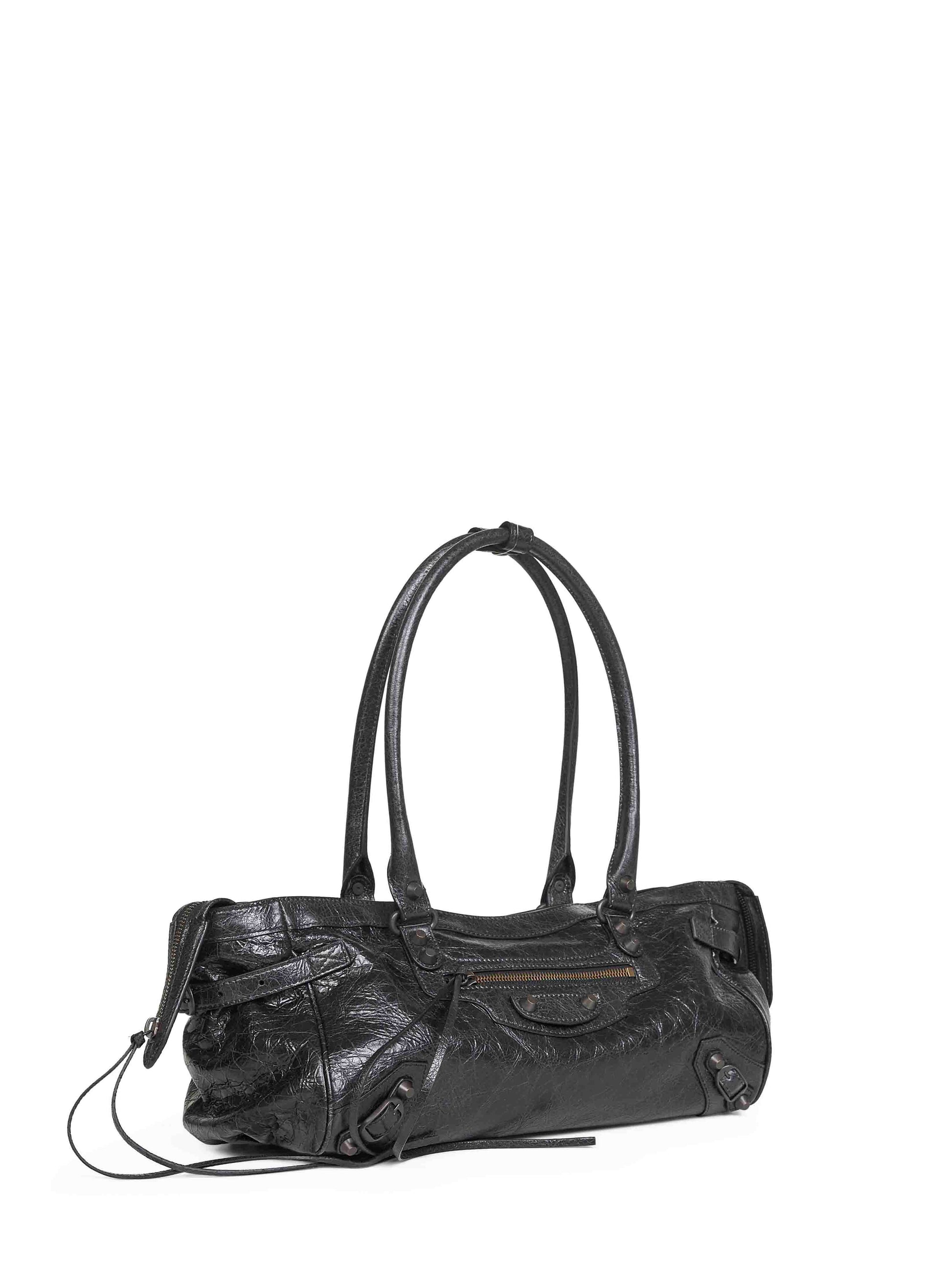 Balenciaga Women Black Le City East-West Shoulder Bag