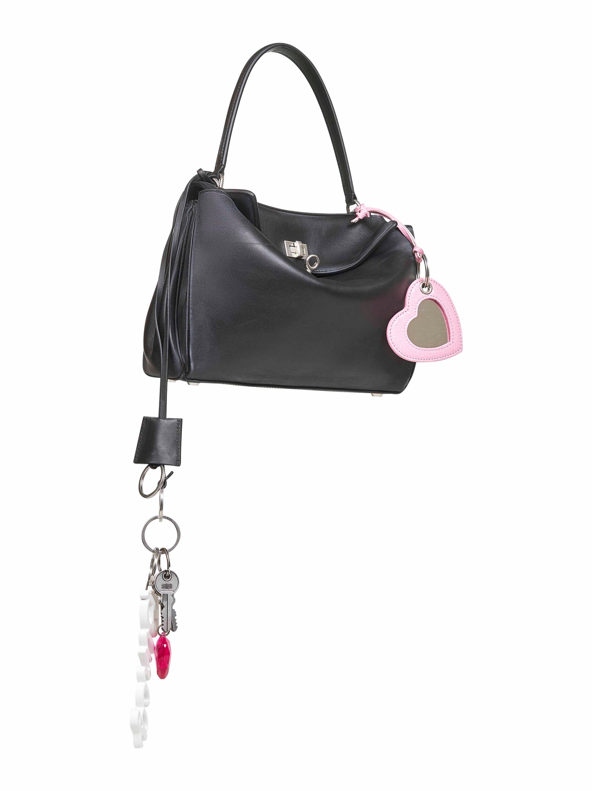 Balenciaga Women Black Rodeo Small Charms Handbag