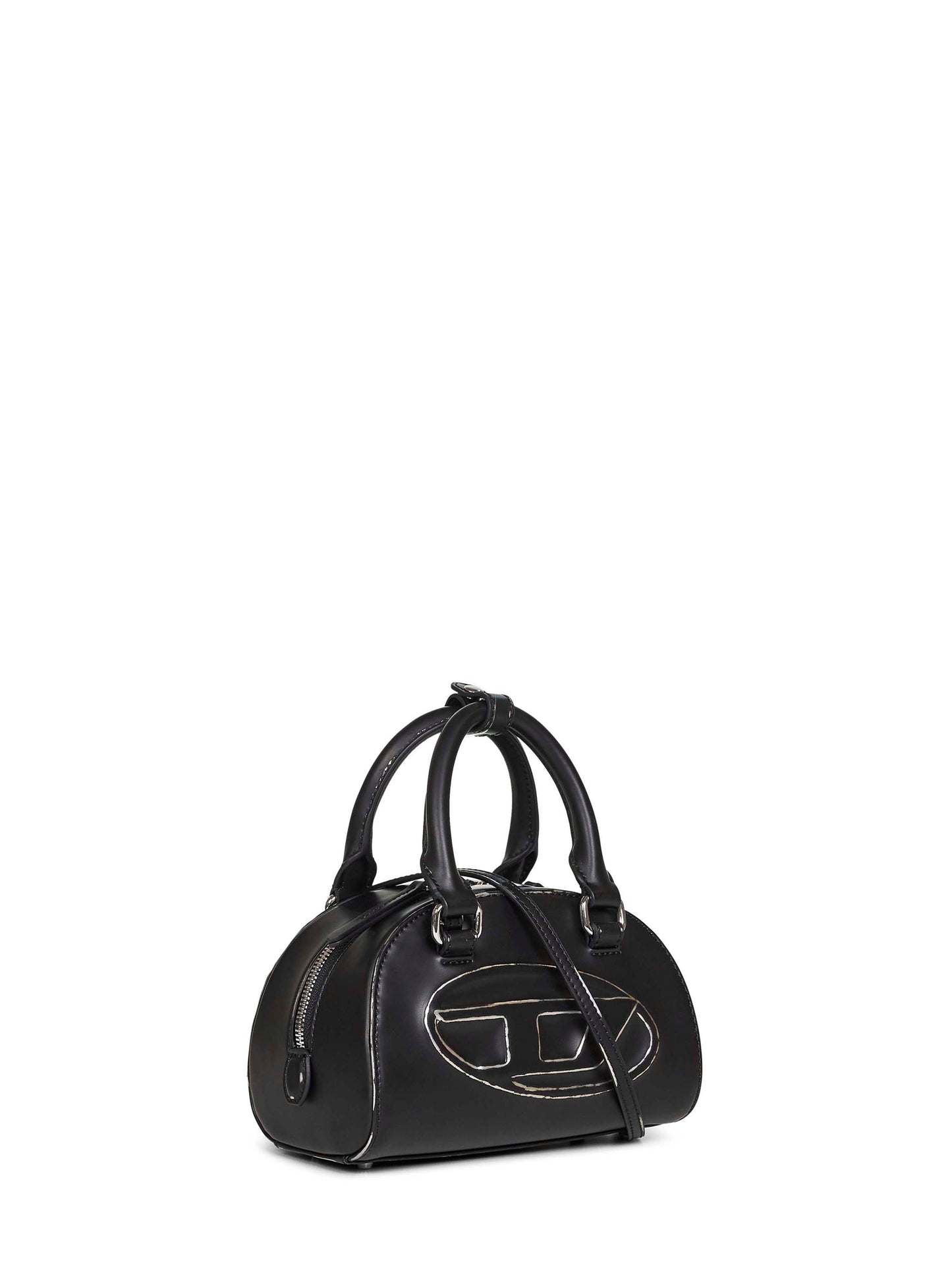Diesel Women Black 1Dr Dome Crossbody Mini Bowling Bag