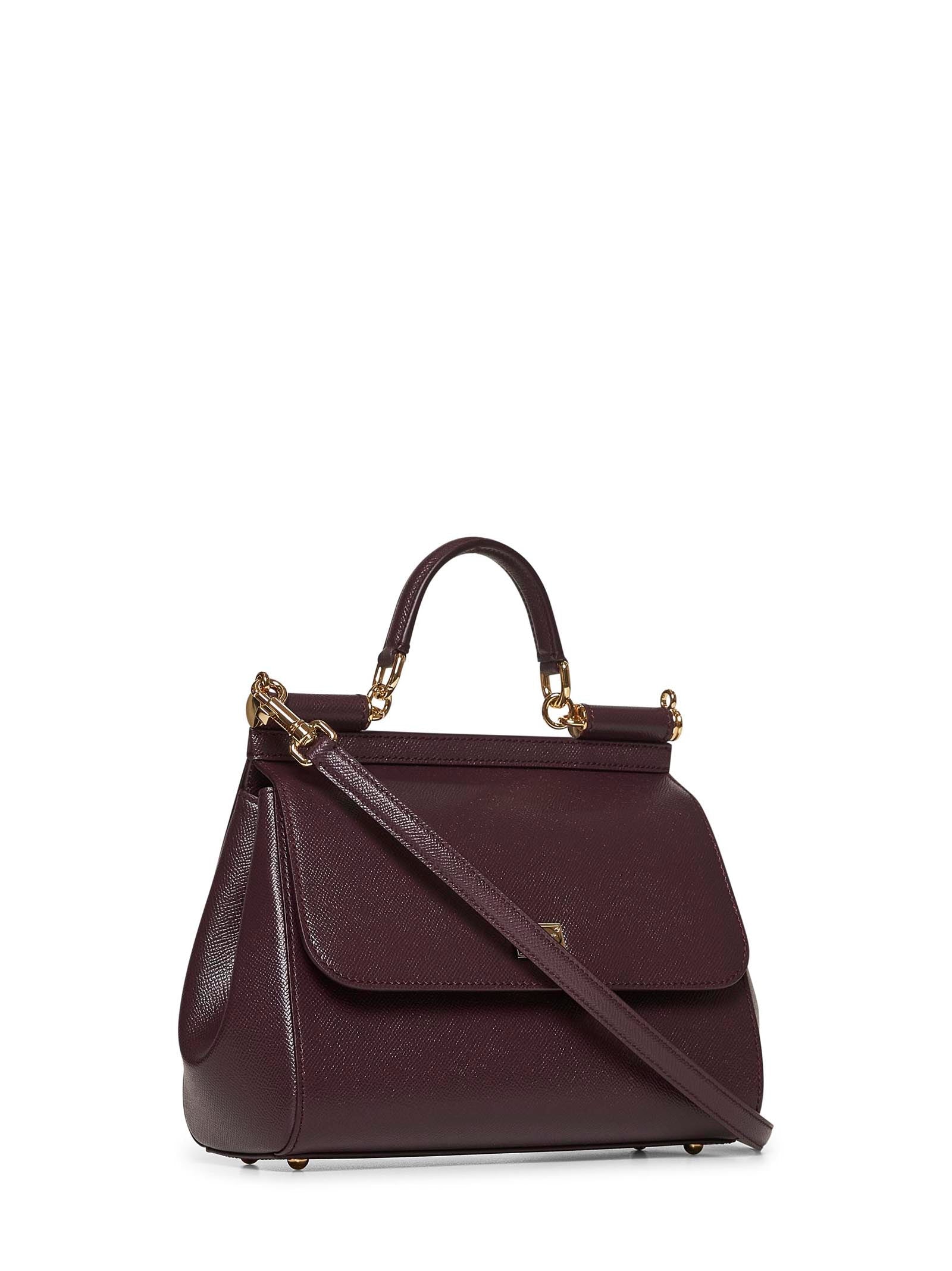 Dolce & Gabbana Women Burgundy Large Sicily Handbag
