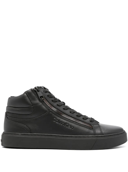 Calvin Klein Logo-Debossed Leather Sneakers