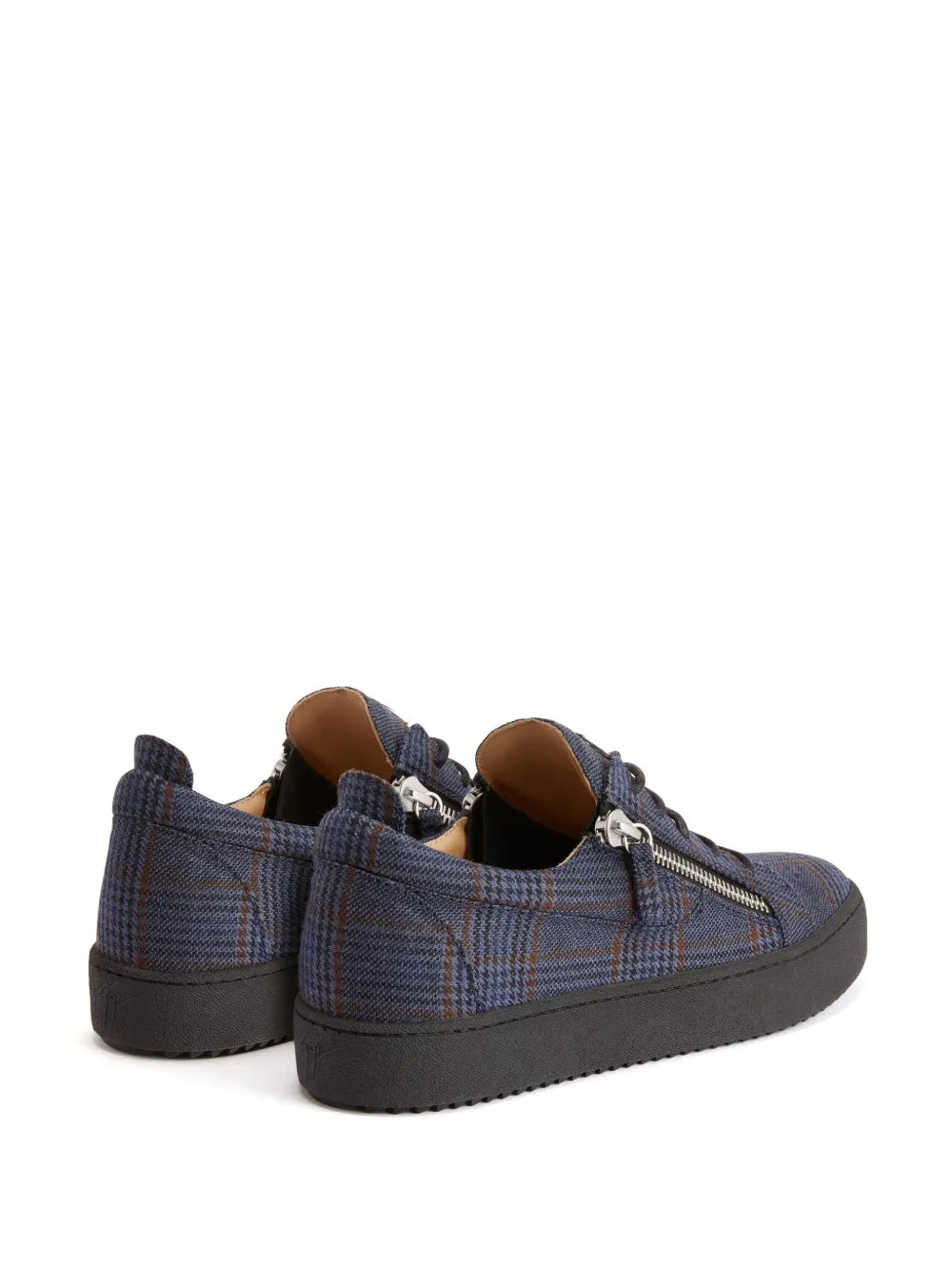 Giuseppe Zanotti Frankie Check-Pattern Double-Zip Low-Top Sneakers