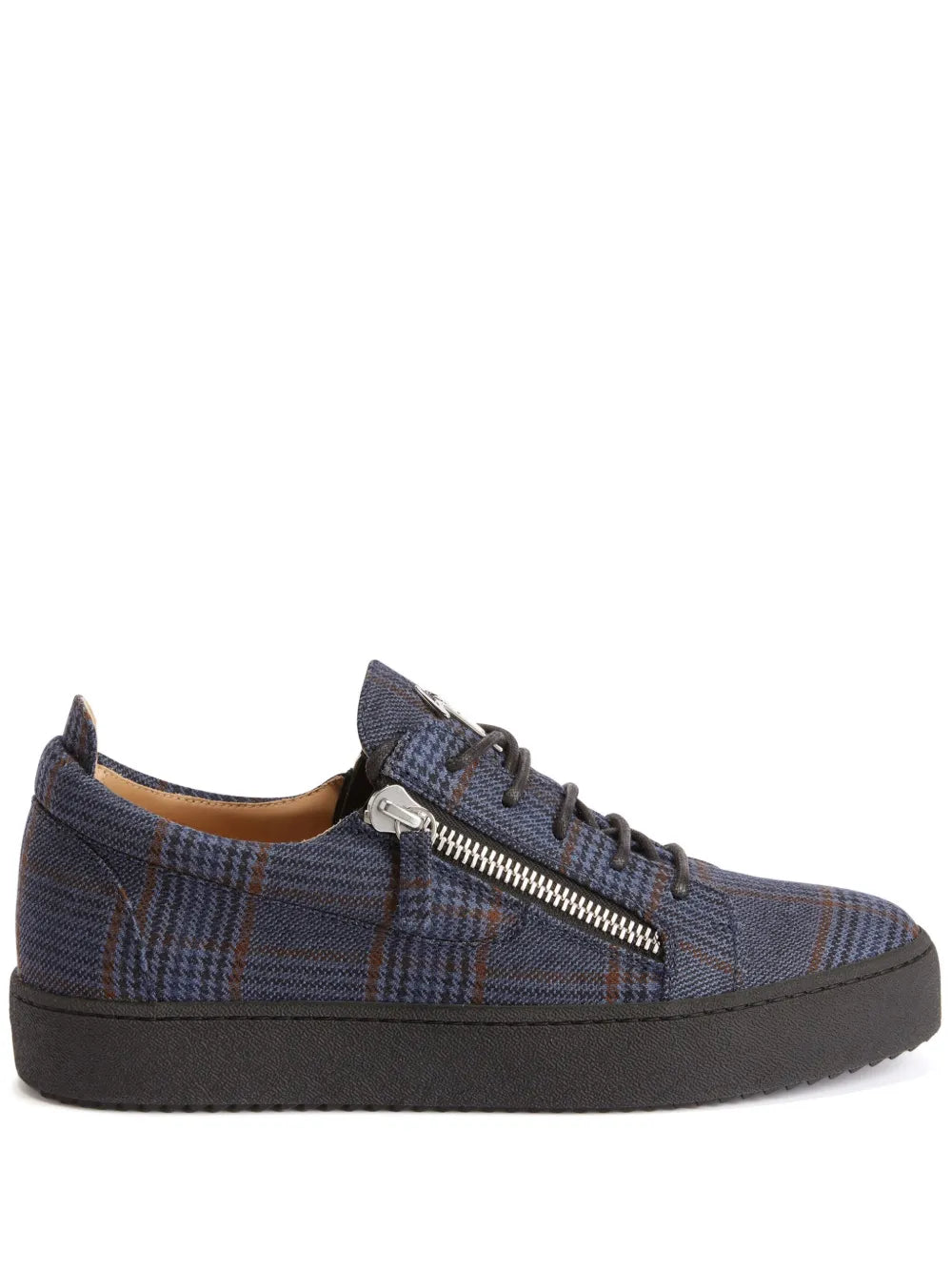 Giuseppe Zanotti Frankie Check-Pattern Double-Zip Low-Top Sneakers