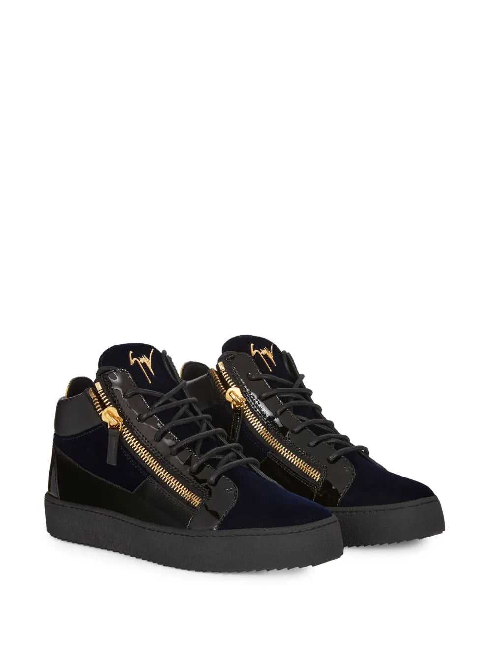 Giuseppe Zanotti Kriss Velvet Mid-Top Sneakers