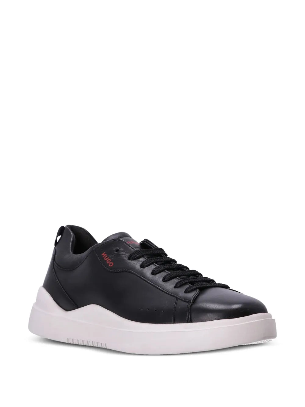 Hugo Logo-Debossed Leather Low-Top Sneakers